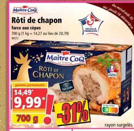 maître coq rôti de chapon