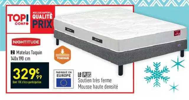 matelas taquin 140x190 cm nightitude