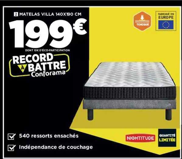 matelas villa 140x190 cm