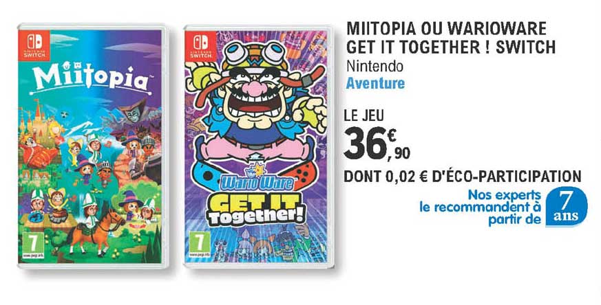 miitopia ou warioware get it together ! switch nintendo