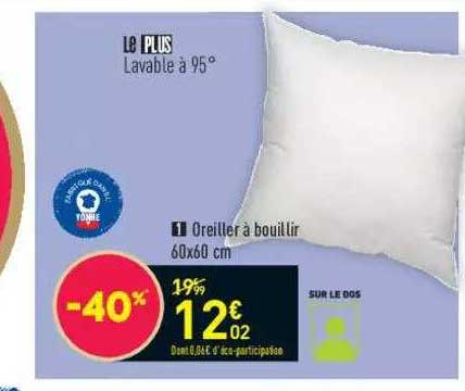 Oreiller à Bouillir 60x60 Cm