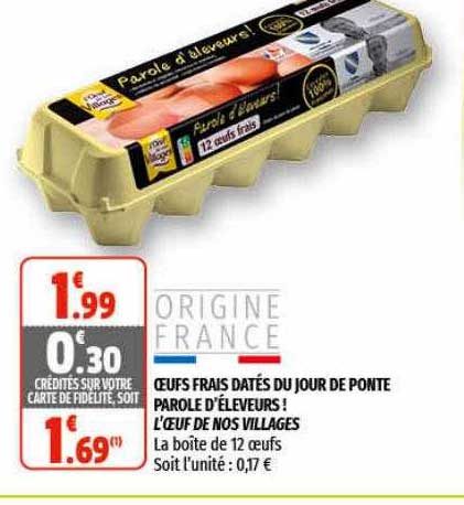 œufs frais datés du jour de ponte parole d'éleveurs! l’œuf de nos villages