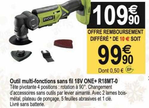 outil multi-fonctions sans fil 18v one+ r18mt-0 ryobi
