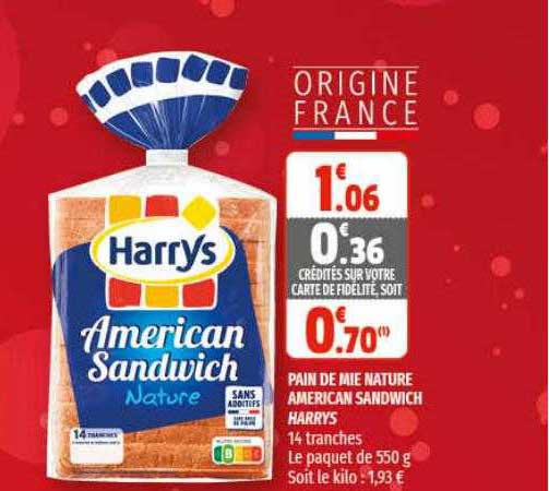 pain de mie nature american sandwich harrys