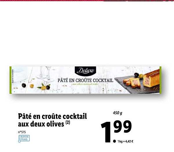 pâté en croûte cocktail aux deux olives deluxe