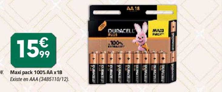 paxi pack 100% aa x18 duracell
