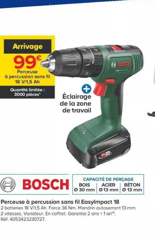 perceuse à percussion sans fil easy impact 18 bosch