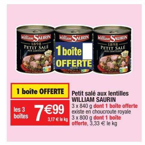 petit salé aux lentilles william saurin