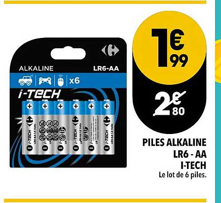 piles alkaline lr6 - aa i-tech