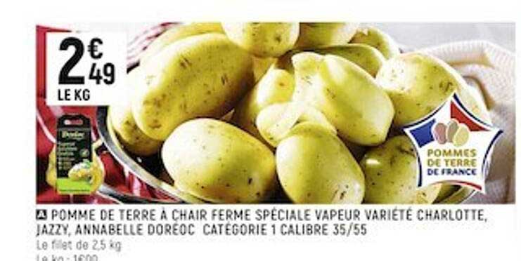 pomme de terre à chair ferme spéciale vapeur charlotte, jazzy, ananbelle doréoc