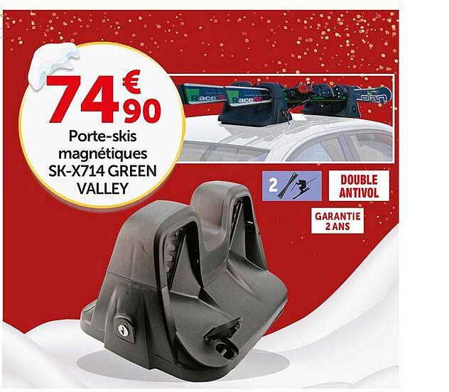 porte-skis magnétiques sk-x714 green valley