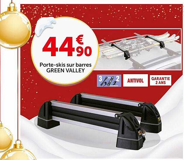 porte-skis sur barres green valley