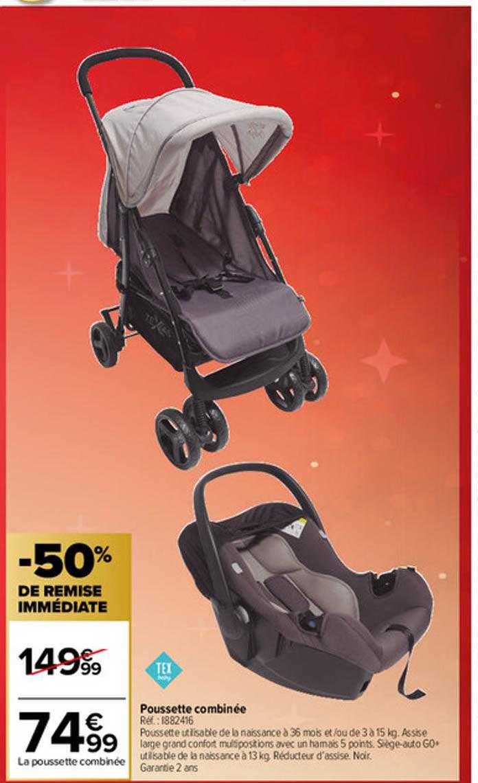 poussette combinée tex baby