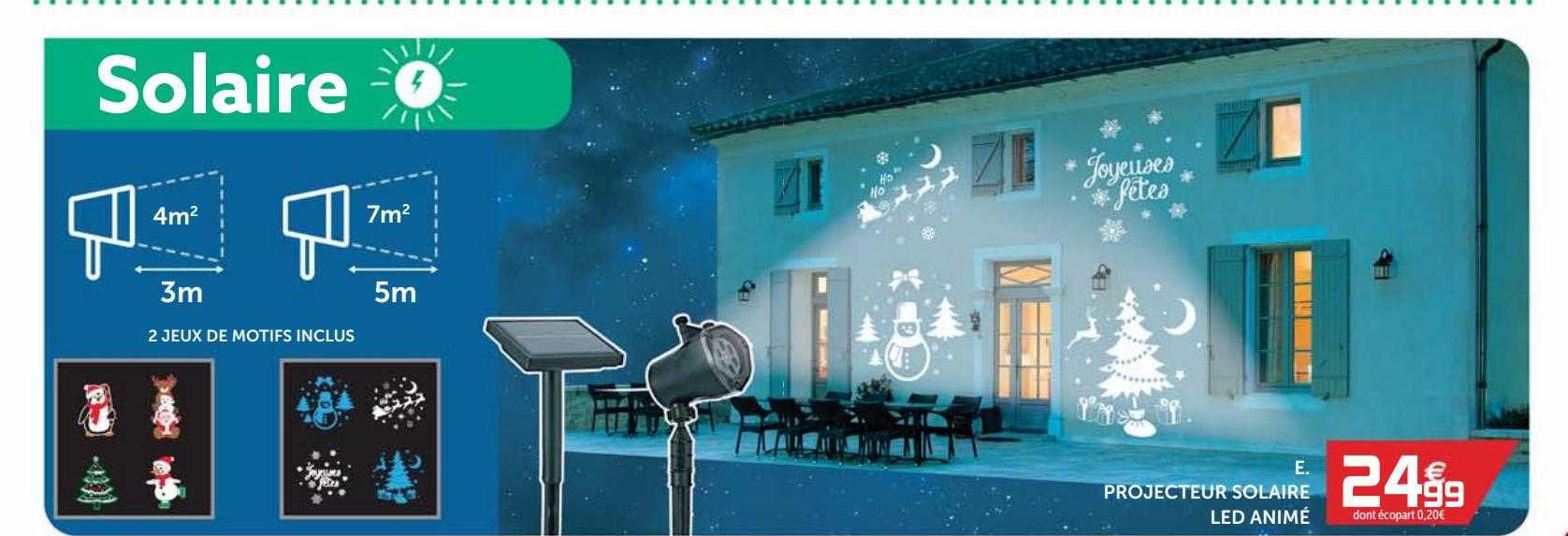 projecteur solaire led animé