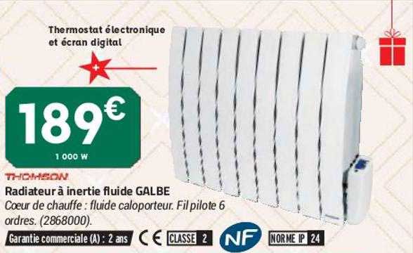 radiateur à inertie fluide galbe thomson