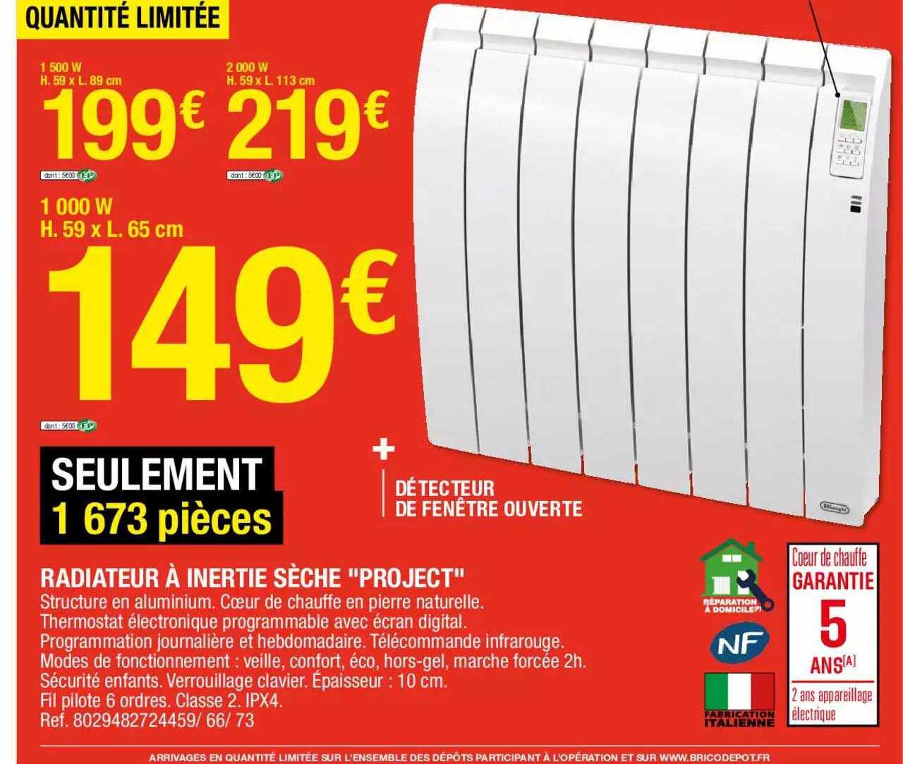 radiateur à inertie sèche "project"