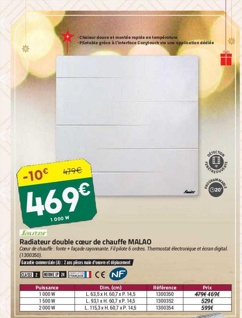 radiateur double coeur de chauffe malao sauter