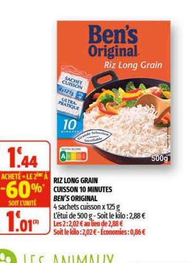 riz long grain cuisson 10 minutes ben's original