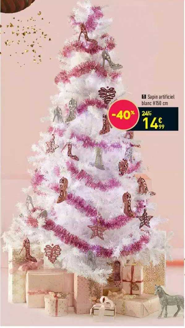 sapin artificiel blanc h150 cm