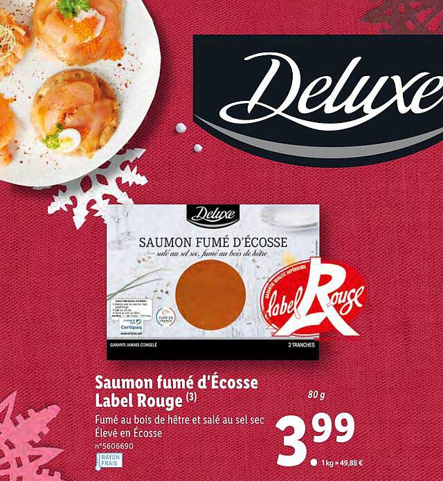 saumon fumé d'écosse label rouge deluxe