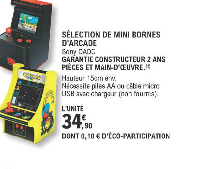 sélection de mini bornes d'arcade sony dadc