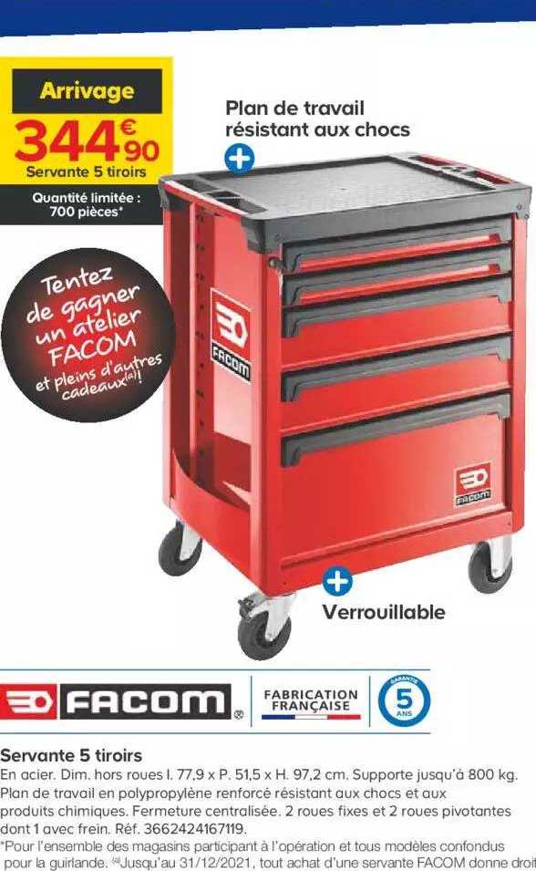 Servante 5 Tiroirs Facom