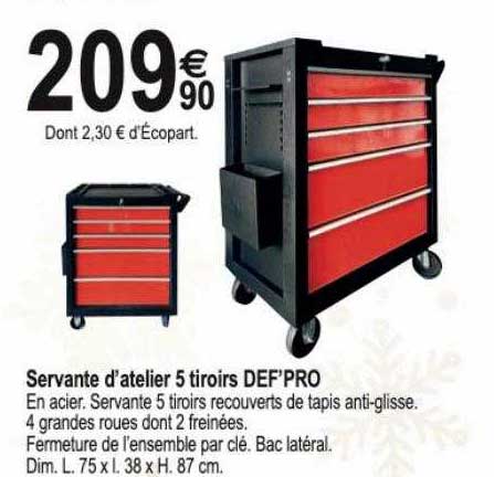 servante d'atelier 5 tiroirs def'pro