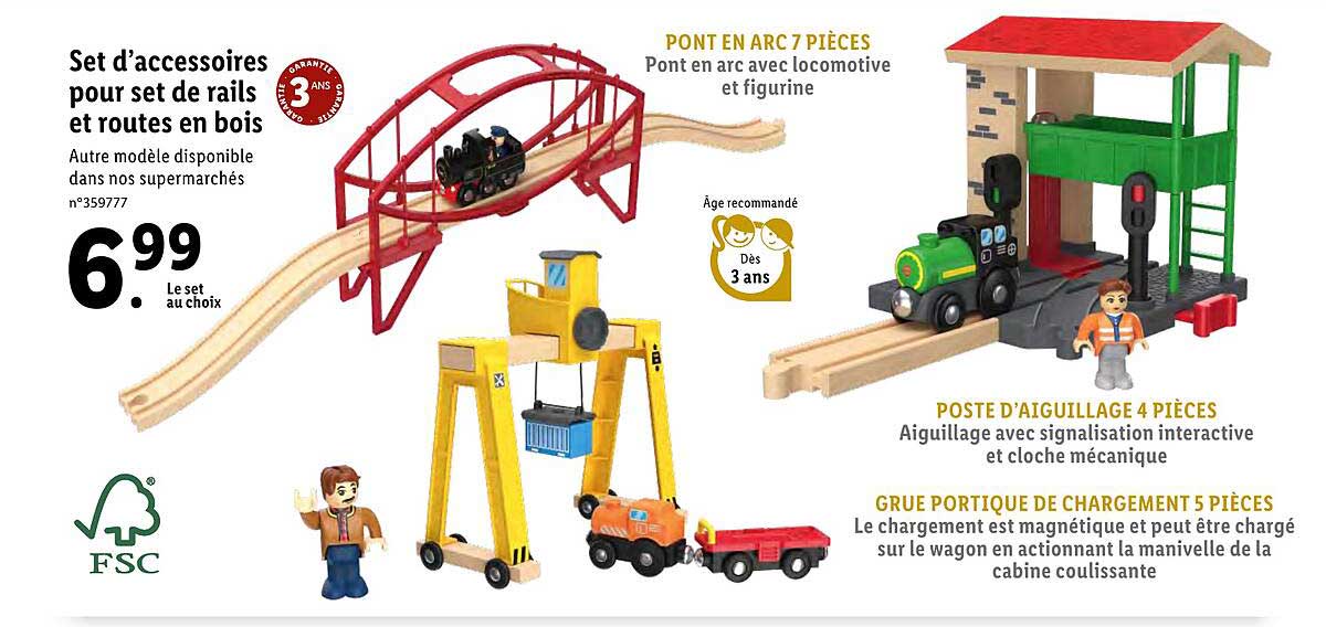 set d'accessoires pour set de rails et routes en bois