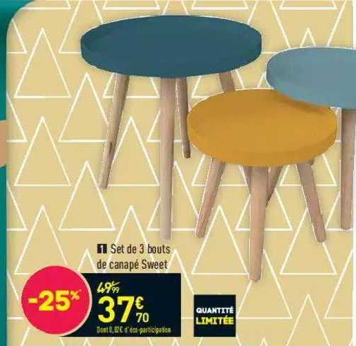 set de 3 bouts de canapé sweet