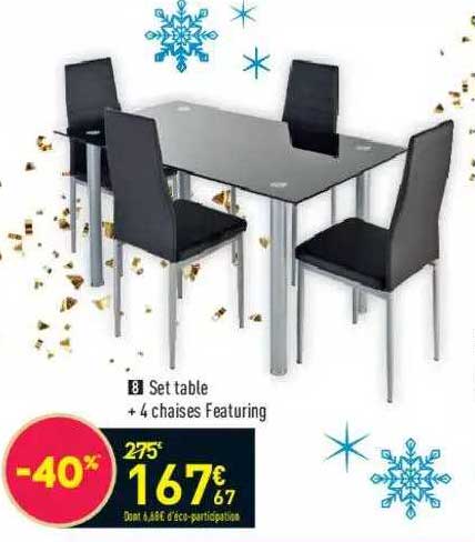 set table + 4 chaises featuring