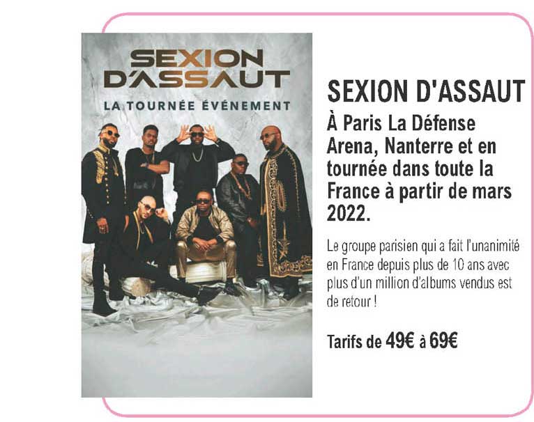 sexion d'assaut - à paris la défense arena, nanterre et en tournée dans toute la  france à partir de mars 2022