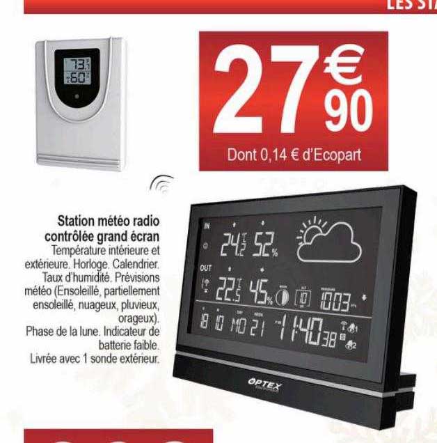 station météo radio contrôlée grand écran