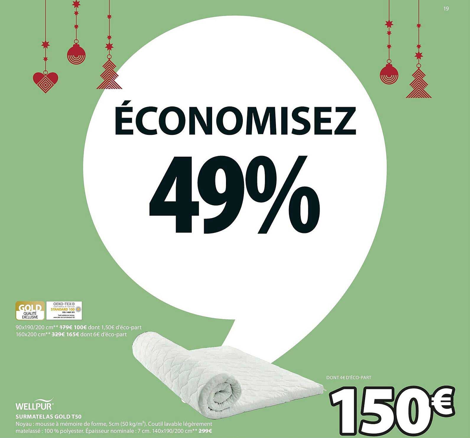 Surmatelas Gold T50 Wellpur