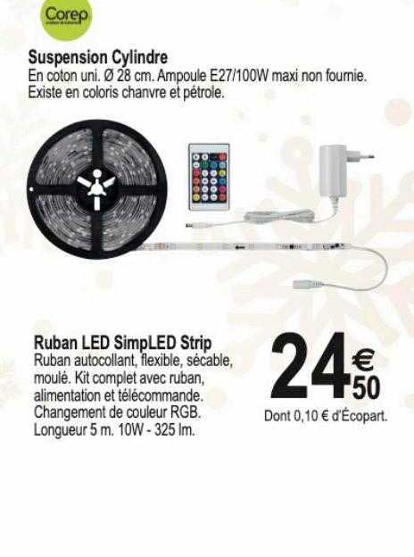suspension cylindre, ruban led simpLED strip