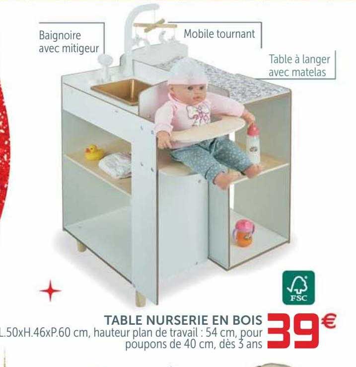 table nurserie en bois