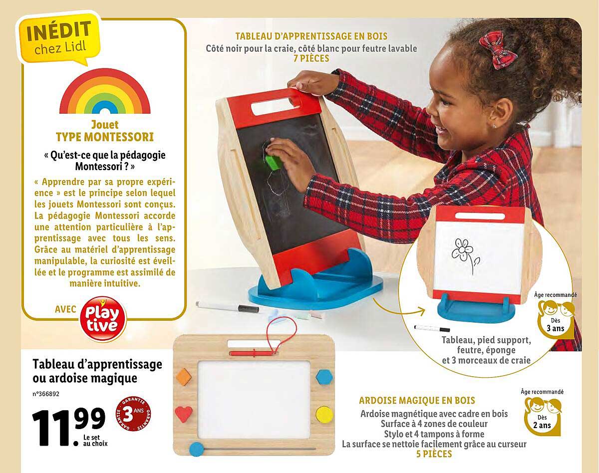 tableau d'apprentissage ou ardoise magique playtive