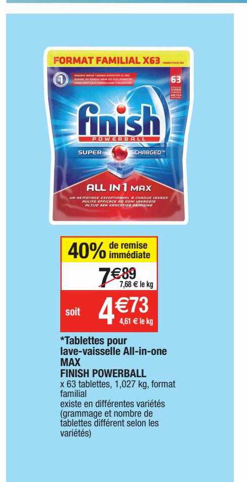 tablettes pour lave-vaisselle all-in-one max finish powerball