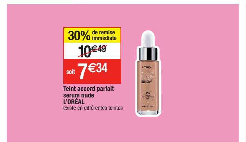 teint accord parfait serum nude l'oréal