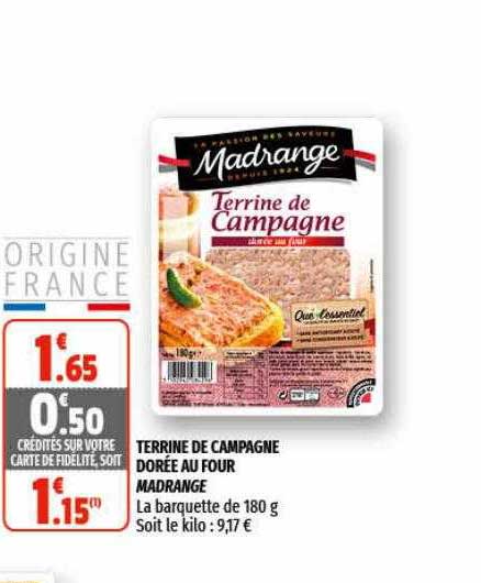 terrine de campagne dorée au four madrange
