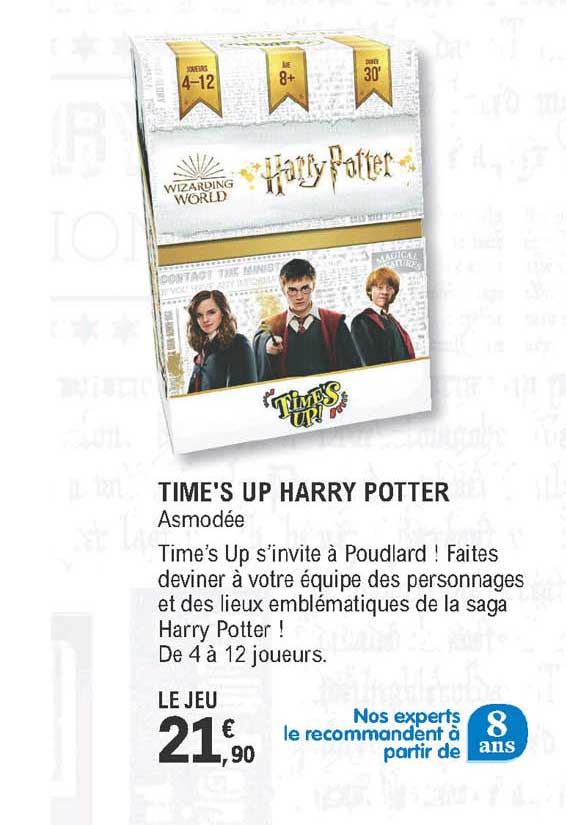 time's up harry potter - asmodée
