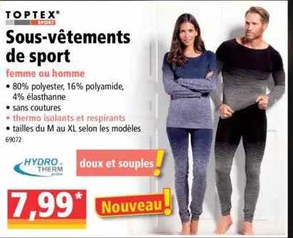 toptex sous-vêtements de sport