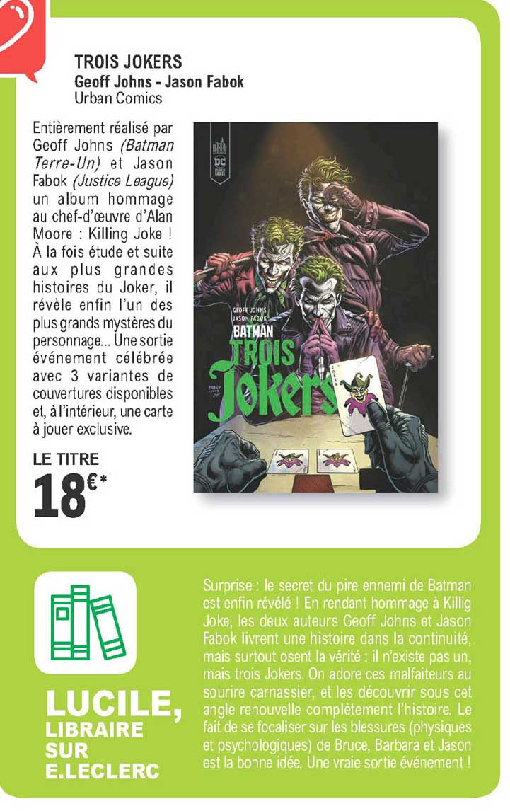 trois jokers - geoff johns - jason fabok - urban comics