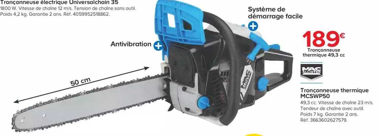 tronçonneuse thermique mcswp50 mac allister