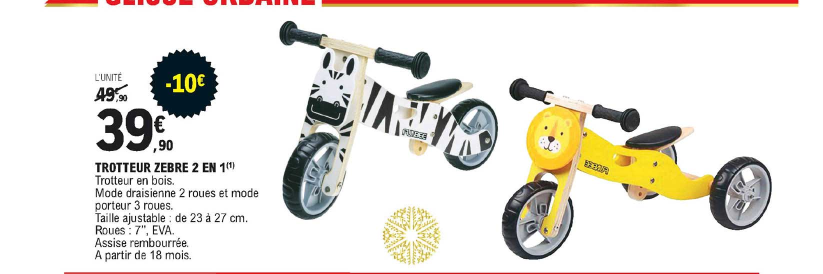 Trotteur Zebre 2 En 1