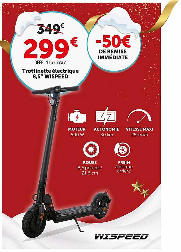 Trottinette électrique 8,5" Wispeed