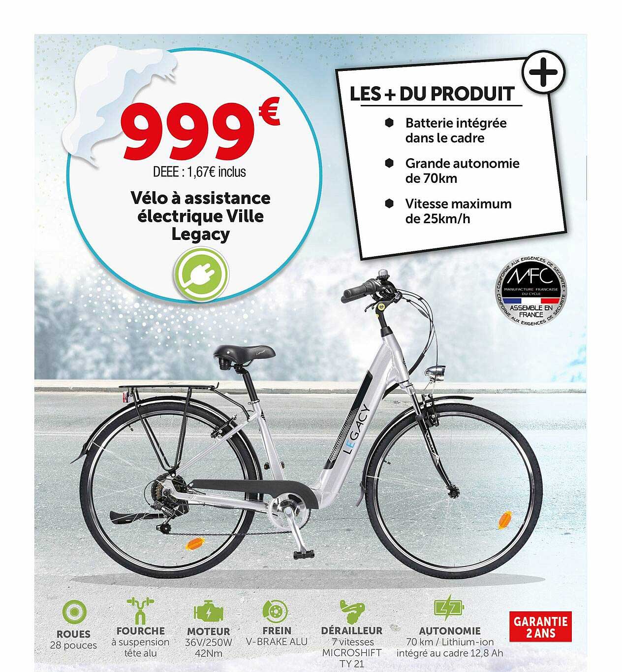 vélo à assistance électrique ville legacy