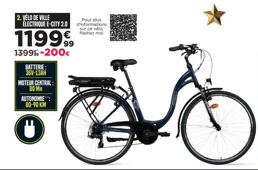 vélo de ville électrique e-city 2.0