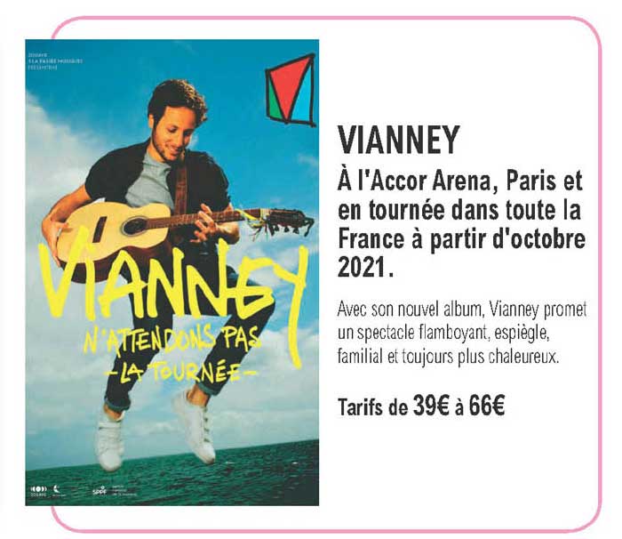 Vianney - à L'accor Arena, Paris Et En Tournée Dans Toute La France à Partir D'octobre 2021