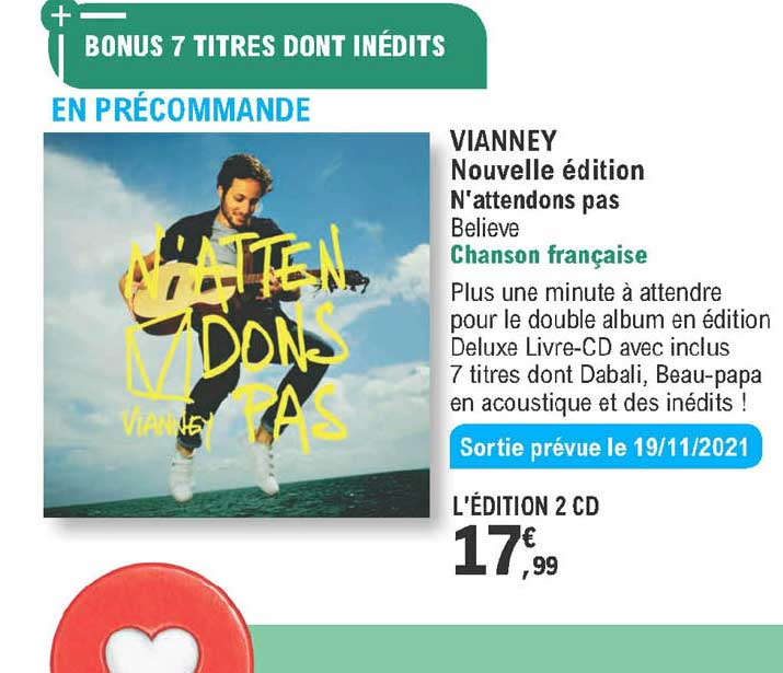 vianney - nouvelle édition - n'attendons pas