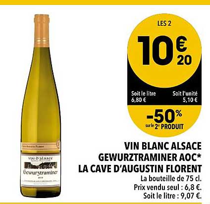 vin blanc alsace gewurztraminer aoc la cave d'augustin florent